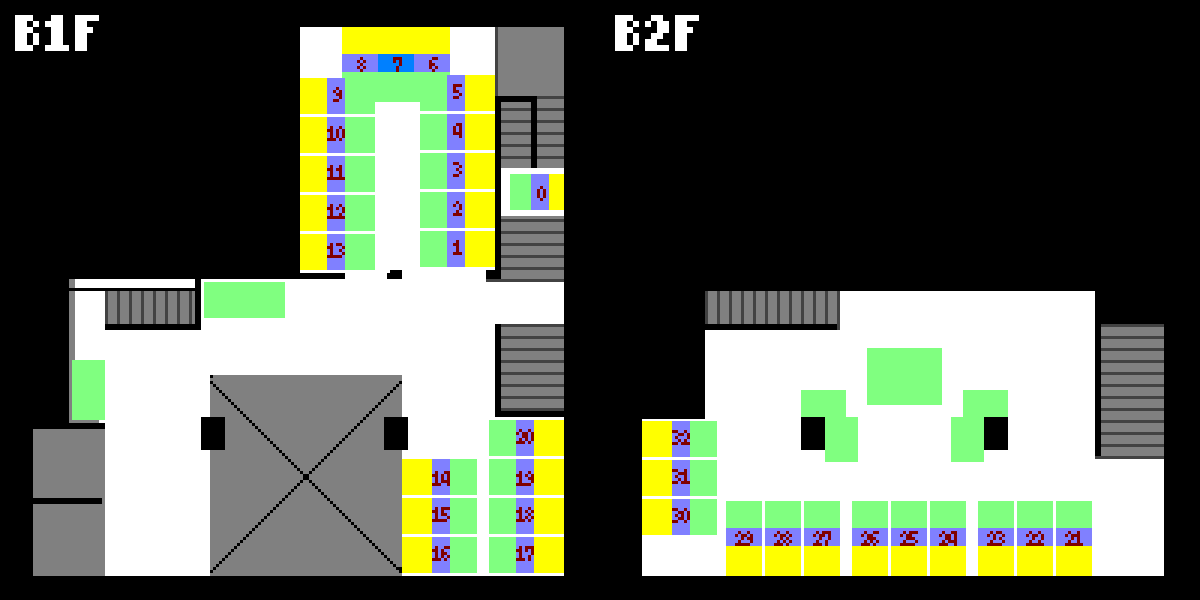 회장 배치도 - B1F, B2F